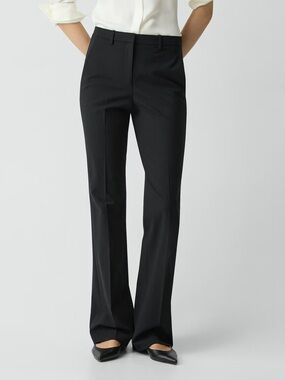 Theory Black Straight-Leg Dress Trousers